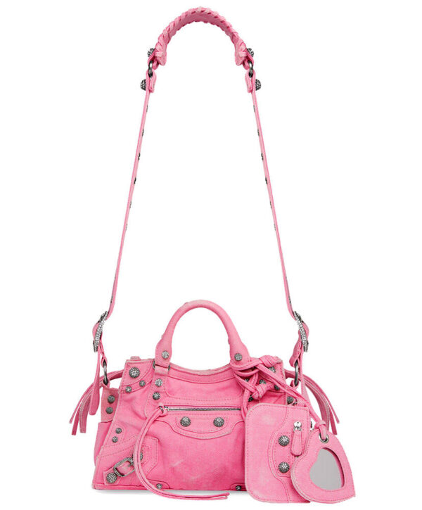 Balenciaga Neo Cagole XS Handbag In Denim Pink