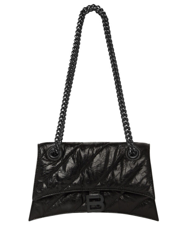 Balenciaga Crush Small Chain Bag Quilted Black