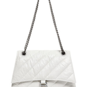 Balenciaga Crush Medium Chain Bag Quilted Cream