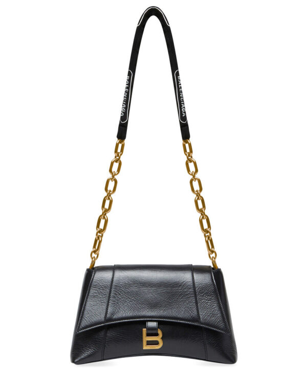 Balenciaga Downtown Small Shoulder Bag With Chain Black