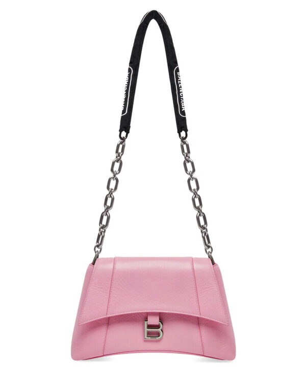 Balenciaga Downtown Small Shoulder Bag With Chain Pink