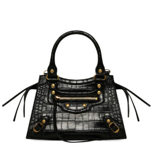 Balenciaga Neo Classic Xs Handbag Crocodile Embossed Black