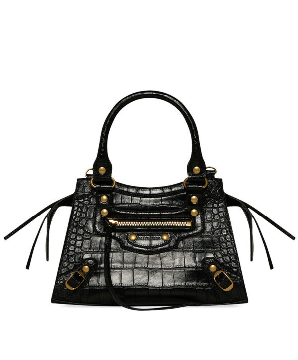 Balenciaga Neo Classic Xs Handbag Crocodile Embossed Black