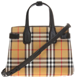 Burberry Banner Small Vintage Check Tote Bag Black