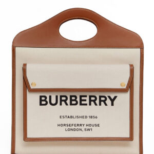 Burberry Medium Two-tone Canvas and Leather Pocket Bag Coffee