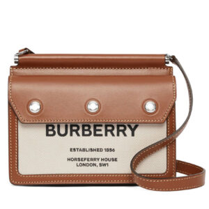 Burberry Mini Horseferry Print Title Bag with Pocket Detail Coffee