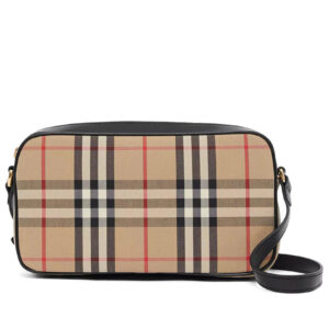 Burberry Small Vintage Check and Leather Camera Bag Apricot