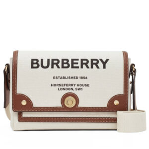 Burberry Horseferry Print Canvas Note Crossbody Bag Coffee