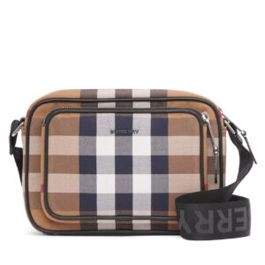 Burberry Check Cotton Crossbody Bag Coffee