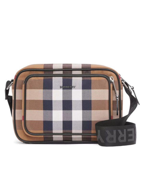 Burberry Check Cotton Crossbody Bag Coffee