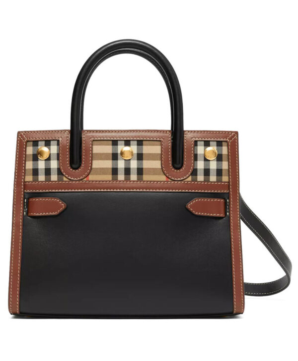 Burberry Mini Vintage Check Two-handle Title Bag Black