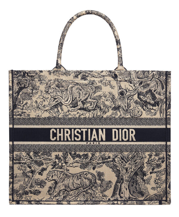 Christian Dior Book Tote Toile de Jouy Bag Blue