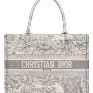 Christian Dior Small Jui Print Book Tote Bag Gray