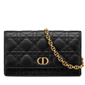 Christian Dior Caro Belt Pouch With Chain Black