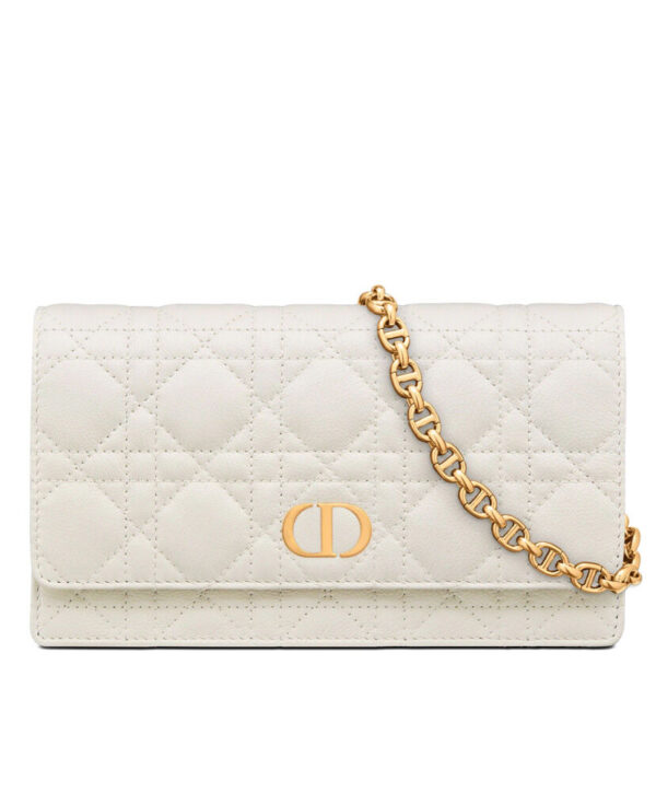 Christian Dior Caro Belt Pouch With Chain Cream