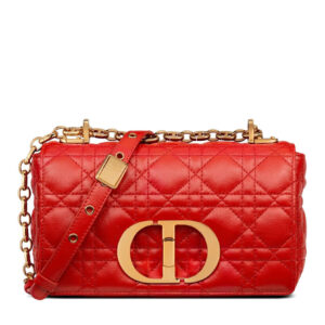 Christian Dior Small Dior Caro Bag Red