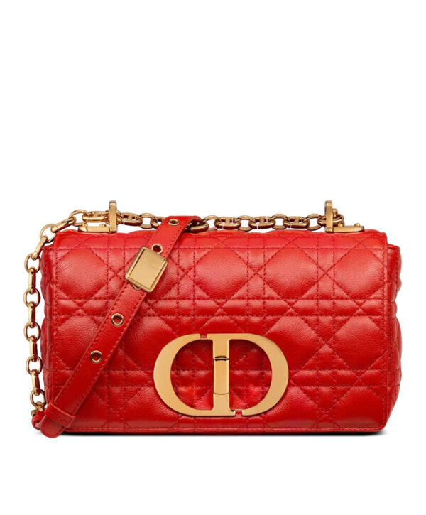 Christian Dior Small Dior Caro Bag Red