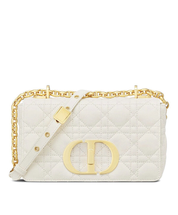 Christian Dior Small Dior Caro Bag White