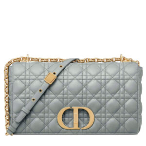 Christian Dior Large Dior Caro Bag Gray