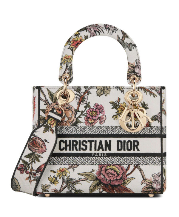 Christian Dior Medium Lady D-Lite Bag Cream