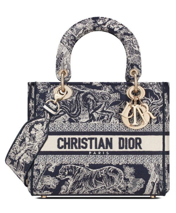 Christian Dior Medium Lady D-Lite Bag Dark Blue