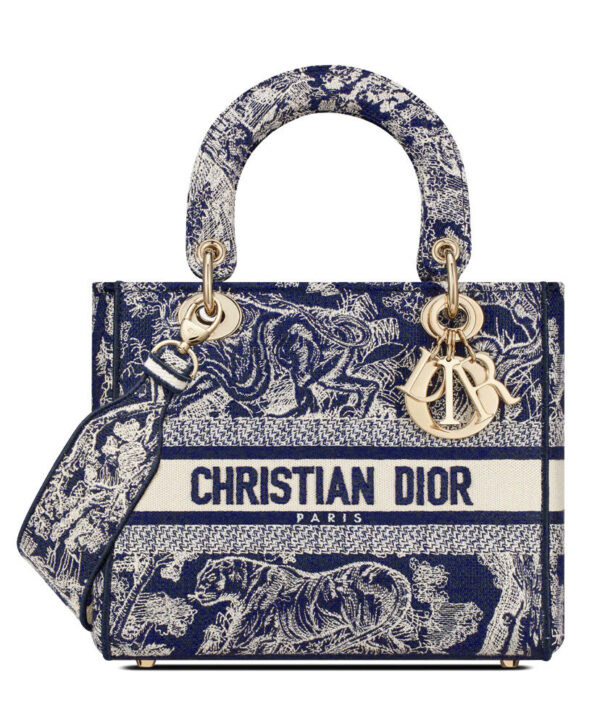 Christian Dior Medium Lady D-Lite Bag Dark Blue