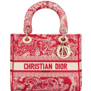 Christian Dior Medium Lady D-Lite Bag Red