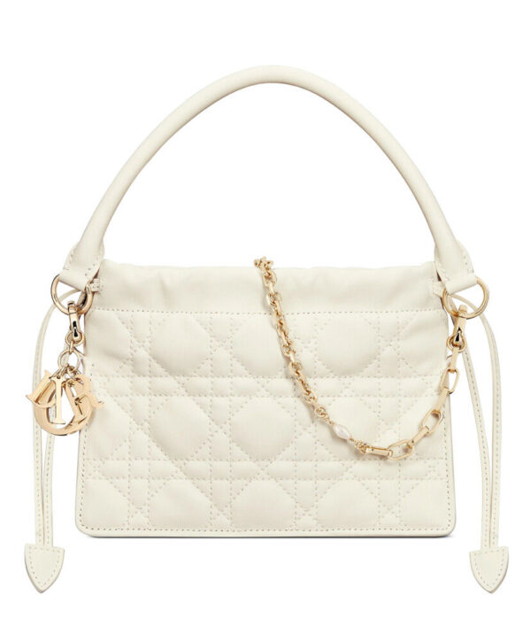 Dior Lady Dior Top Handle Drawstring Mini Bag S0981 Cream