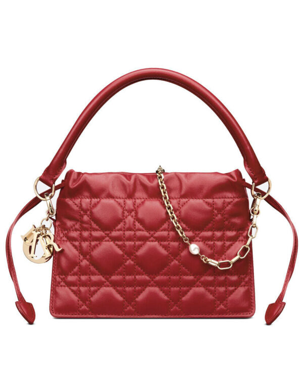 Dior Lady Dior Top Handle Drawstring Mini Bag S0981 Red