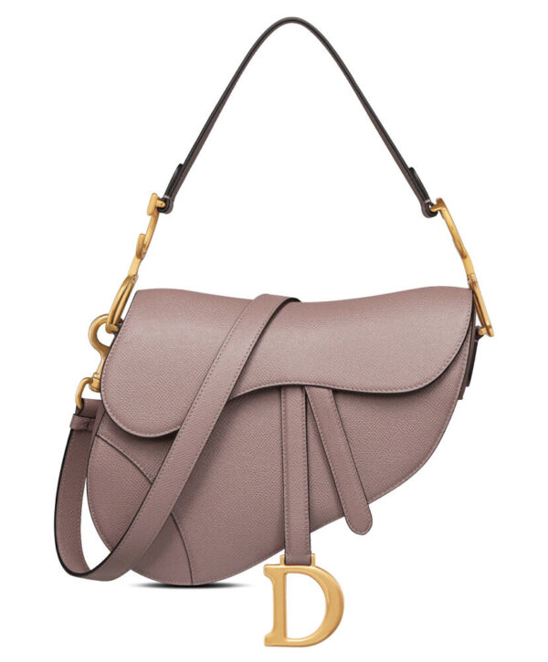 Christian Dior Saddle Bag With Strap Dark Coffee