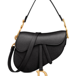 Christian Dior Saddle Bag With Strap Black