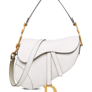 Christian Dior Saddle Bag With Strap White