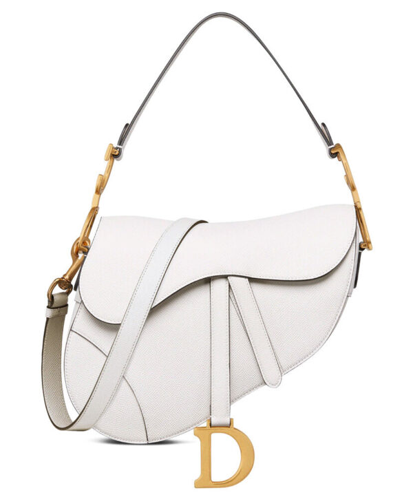 Christian Dior Saddle Bag With Strap White