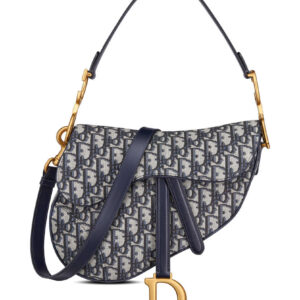 Christian Dior Saddle Bag With Strap Dark Blue