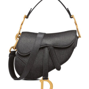 Christian Dior Mini Saddle Bag With Strap Black