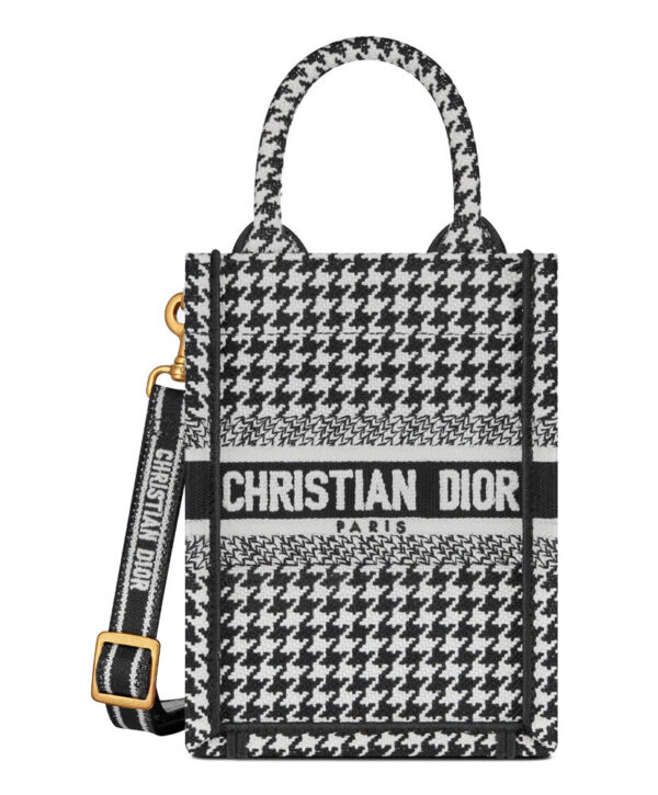 Christian Dior Mini Dior Book Tote Phone Bag Black