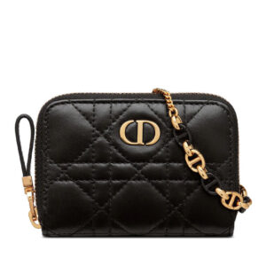 Christian Dior Mini Dior Caro Zipped Pouch Black