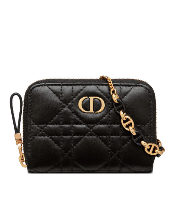 Christian Dior Mini Dior Caro Zipped Pouch Black