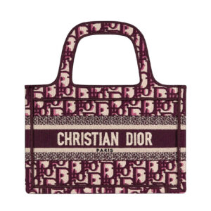 Christian Dior Mini Book Tote Original Dior Oblique Embroidered Canvas Bag Red