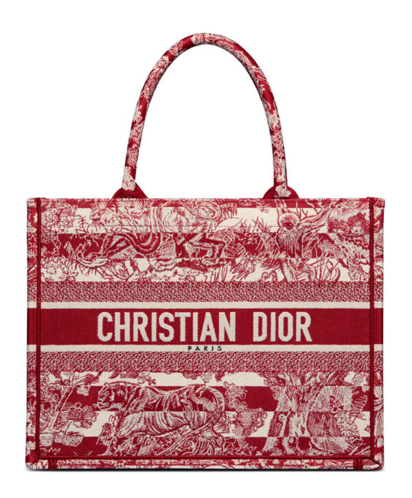 Christian Dior Medium Book Tote Red