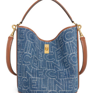 Celine Bucket 16 Bag In Denim With Celine All-Over Print Blue