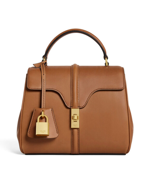 Celine Mini 16 In Natural Calfskin Coffee