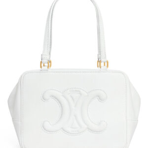 Celine Folded Cube Bag In Smooth Calfskin White