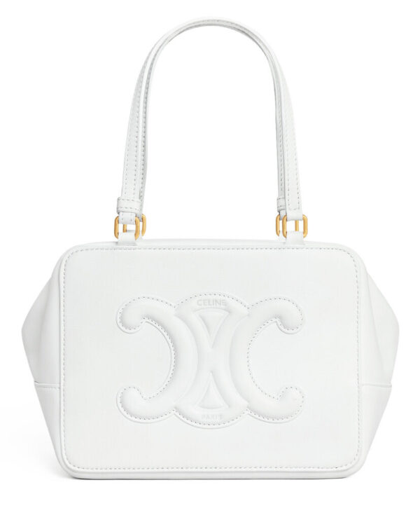 Celine Folded Cube Bag In Smooth Calfskin White