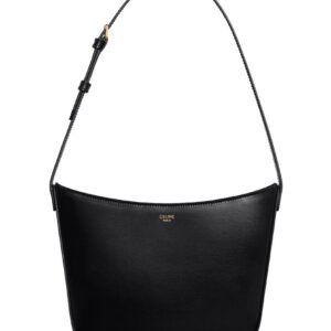 Celine Medium Celine Croque Bag In Shiny Calfskin Black