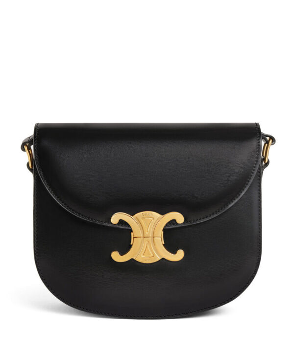 Celine Teen Besace Triomphe In Shiny Calfskin Black