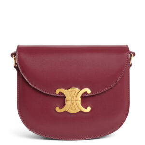 Celine Teen Besace Triomphe In Shiny Calfskin Red