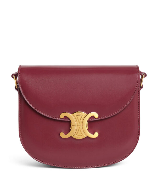 Celine Teen Besace Triomphe In Shiny Calfskin Red