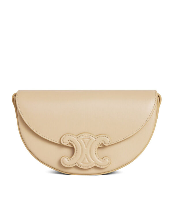 Celine Besace Cuir Triomphe In Smooth Calfskin Apricot