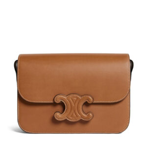 Celine Classique Cuir Triomphe Bag In Natural Calfskin Coffee